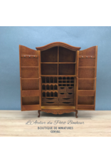 Créal Armoire aménagée noyer miniature 1:12