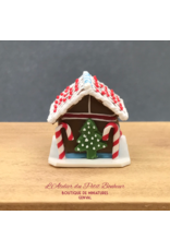 Maison pain d'épice avec Père Noël miniature 1:12