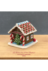 Maison pain d'épice avec Père Noël miniature 1:12