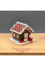 Maison pain d'épice avec Père Noël miniature 1:12