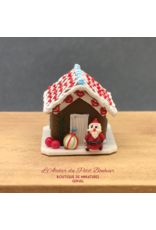 Maison pain d'épice avec Père Noël miniature 1:12