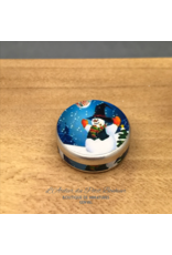 Boîte à biscuits métallique ronde (bonhomme de neige) miniature 1:12