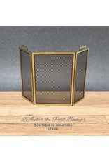 Pare-feu en laiton doré et grillage noir miniature 1:12