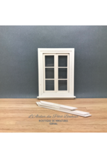 Petite fenêtre fonctionnelle blanche miniature 1:12