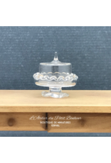 Support à gâteau en verre avec cloche miniature 1:12