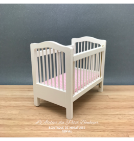 Lit d'enfant/bébé à barreaux blanc