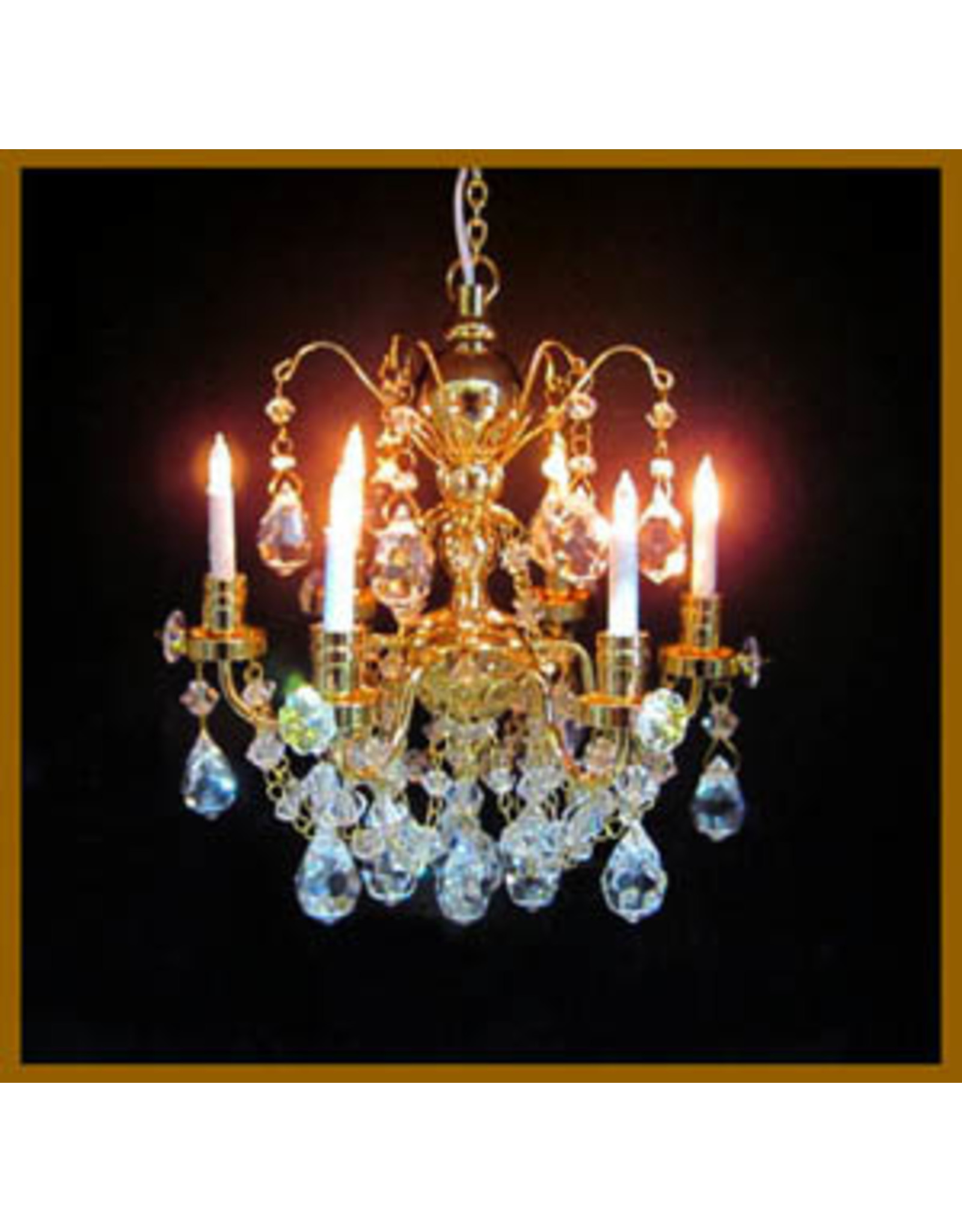 Miniature Lighting Co. Lustre cristal 6 branches doré