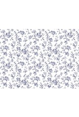 Papier peint "Raffina" crème avec fleurs bleues (45x29cm)