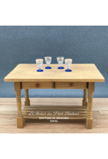 Verres à vin, pied bleu (4) miniatures 1:12