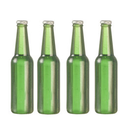 Bouteilles de bière vertes sans étiquette (4) miniatures 1:12