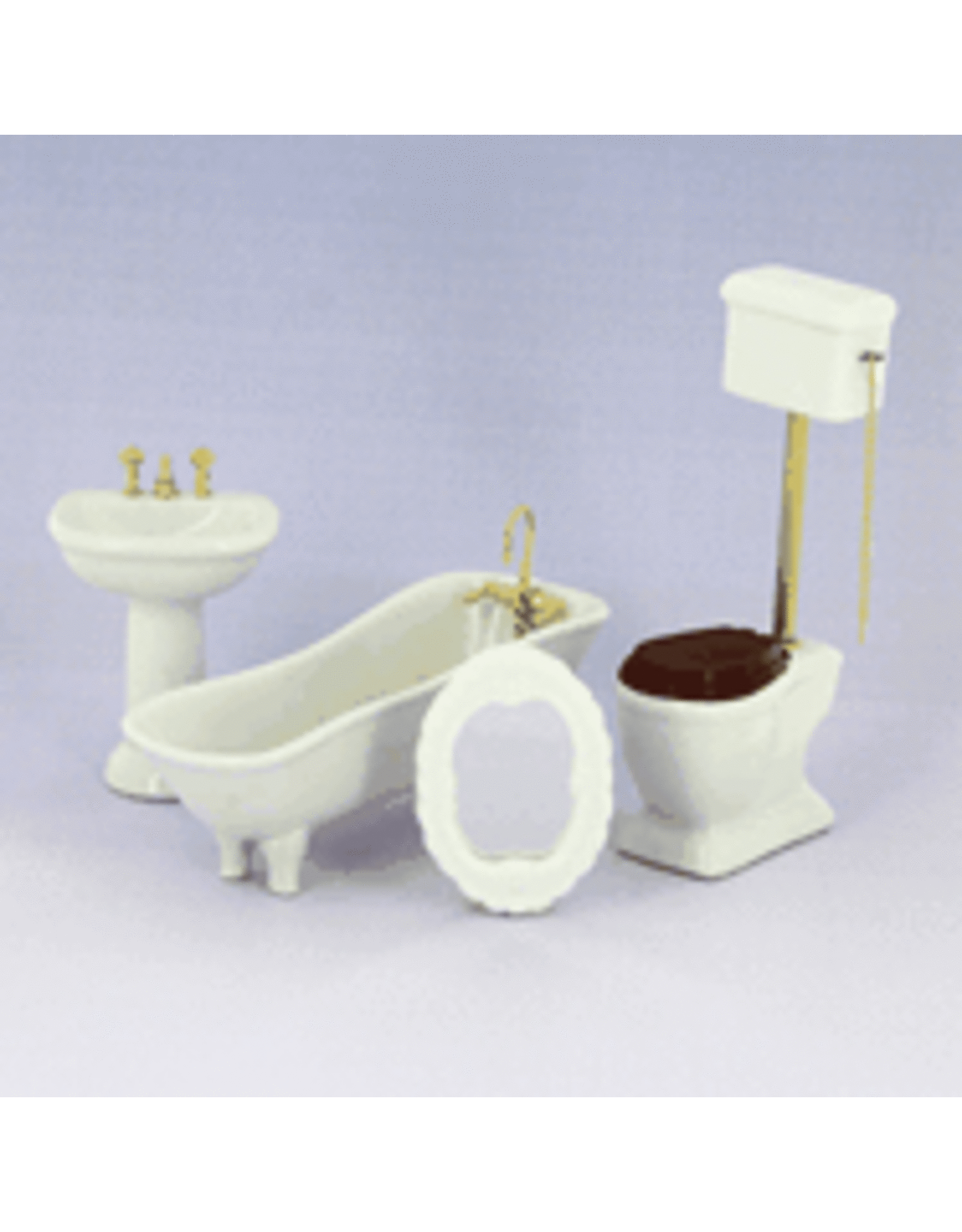 Salle de bain blanche 4 pcs miniature 1:12