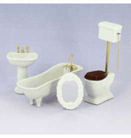 Salle de bain blanche 4 pcs miniature 1:12