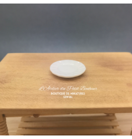 Assiette blanche miniature 1:12
