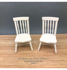 Chaises blanches (2) miniatures 1:12