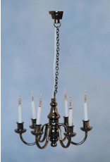 Lustre noir/bronze foncé 6 bougies miniature 1:12