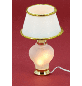 Lampe sur pied or-verre miniature 1:12