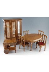 Créal Set salle à manger noyer (7pcs) miniature 1:12