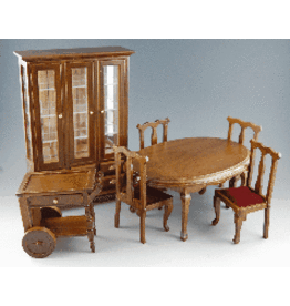 Créal Set salle à manger noyer (7pcs) miniature 1:12