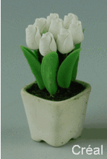 Pot blanc avec tulipes