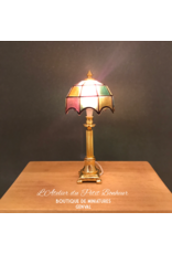 Lampe Tiffany sur pied doré droit miniature 1:12