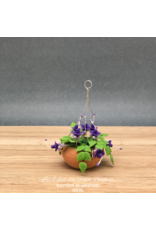 Suspension fleurs mauves miniature 1:12