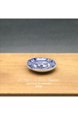 Assiette décorée bleue miniature 1:12