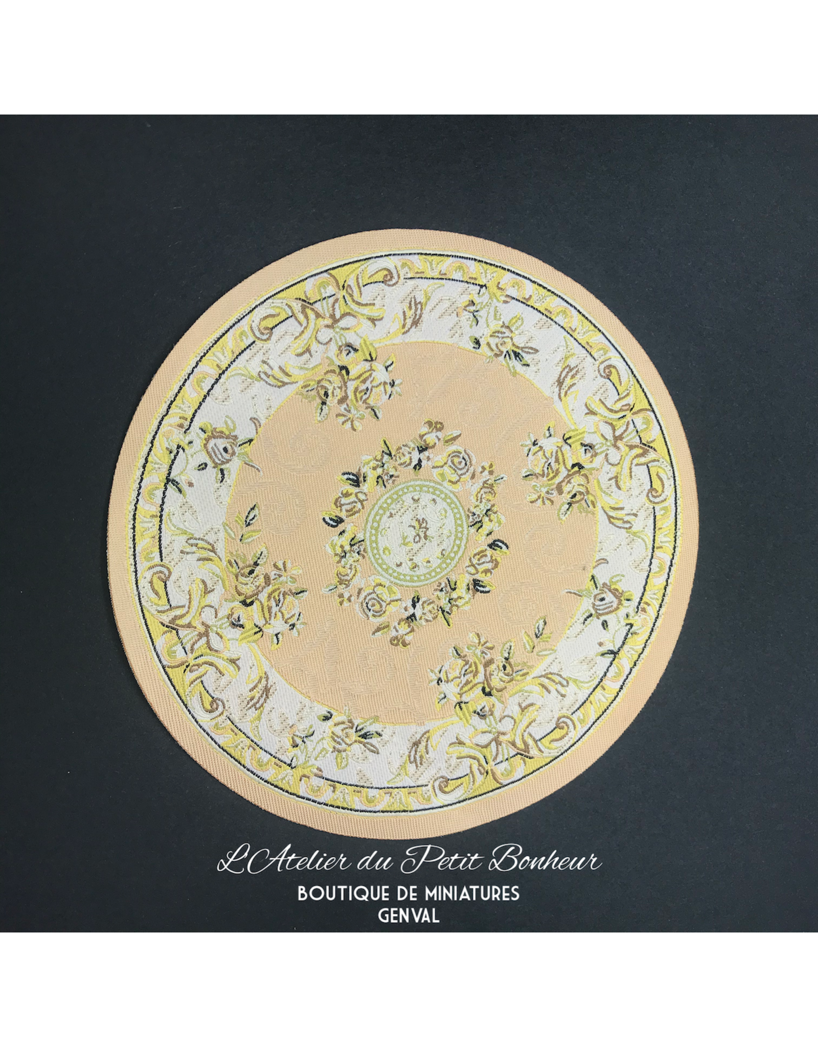 Tapis oval crème miniature 1:12