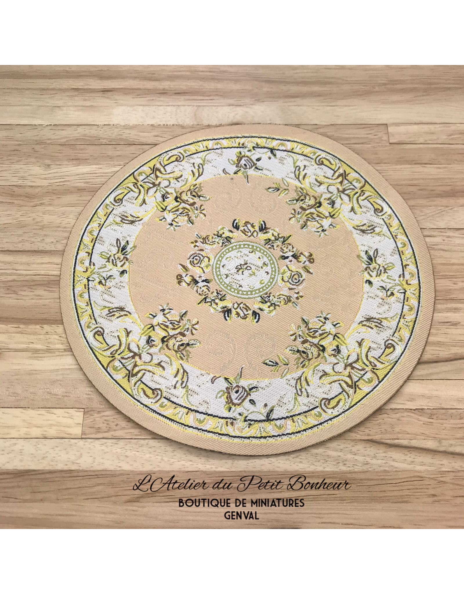 Tapis oval crème miniature 1:12