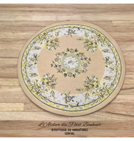 Tapis oval crème miniature 1:12