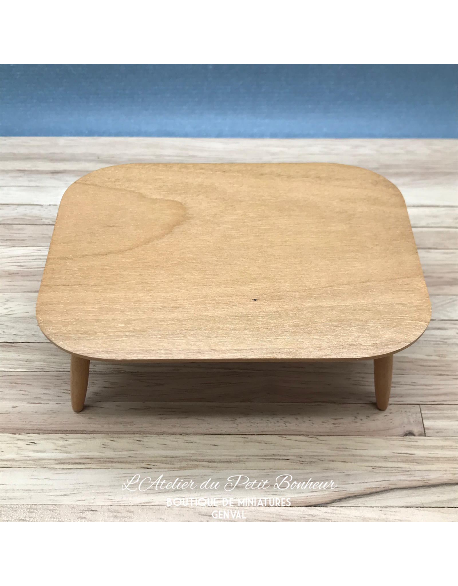 Table moderne teak miniature 1:12