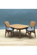 Table moderne teak miniature 1:12