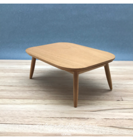 Table moderne teak miniature 1:12