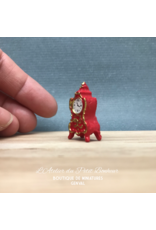 Horloge rouge (résine) miniature 1:12