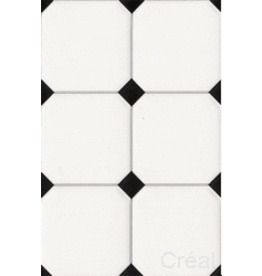 Papier Carrelage mural blanc cabochons noirs