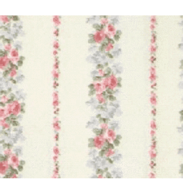 Papier peint rayé fleuri 42x30 cm