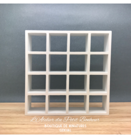 Etagère blanche 4x4 miniature 1:12