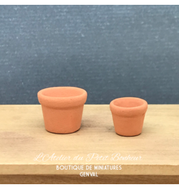 Pots terracotta (2) miniature 1:12