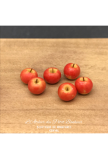 6 pommes jaunes et rouges miniatures 1:12
