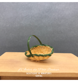 Panier liseré vert miniature 1:12