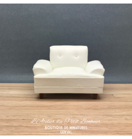 Créal Fauteuil moderne cuir blanc miniature 1:12