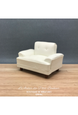 Créal Fauteuil moderne cuir blanc miniature 1:12