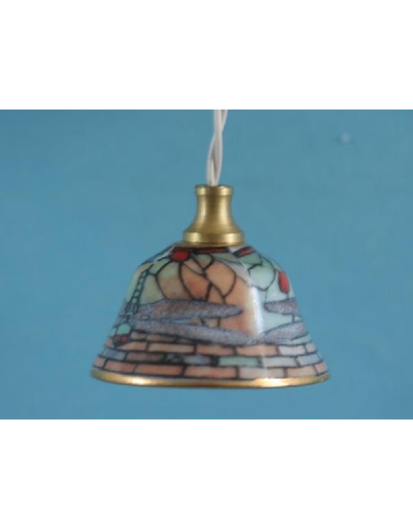 Reutter Suspension Tiffany porcelaine libellule  LED 12V miniature 1:12