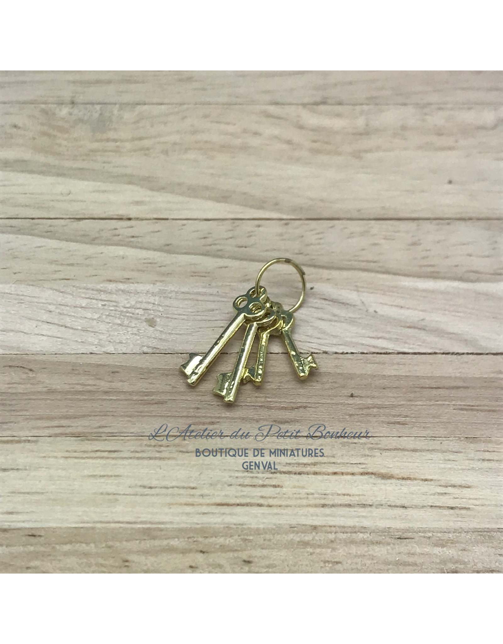 Trousseau de clés dorées miniature 1:12