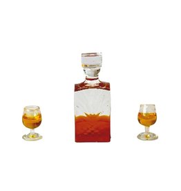 Carafe de whisky & 2 verres miniatures 1:12