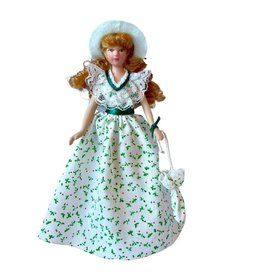 Femme, robe à motifs verts miniature 1:12