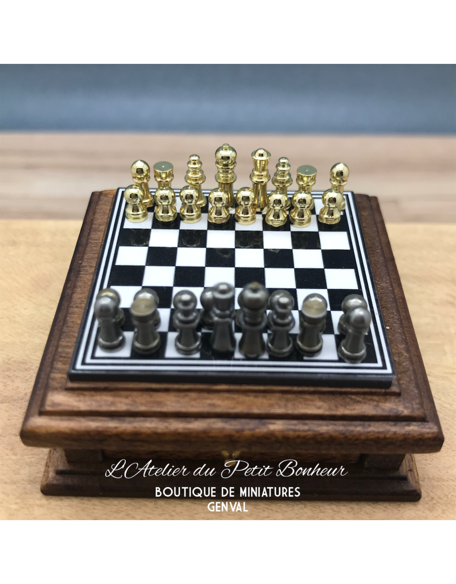 Coffret tiroir jeu d'échecs mini magnétiques en bois échiquie et pions