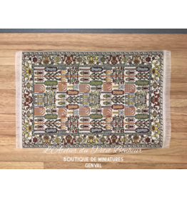 Tapis tissé Persan végétal beige miniature 1:12