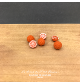 3 Oranges entières 3 demi oranges miniatures 1:12
