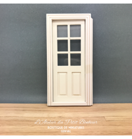 Porte blanche moitié vitrée miniature 1:12