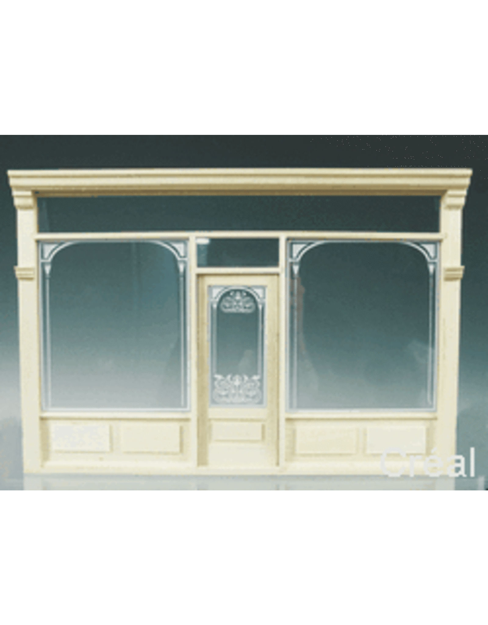Façade de magasin non peinte miniature 1:12